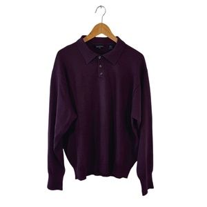 E-Luxe 100% Fine Merino Men's Sweater XL - Plum